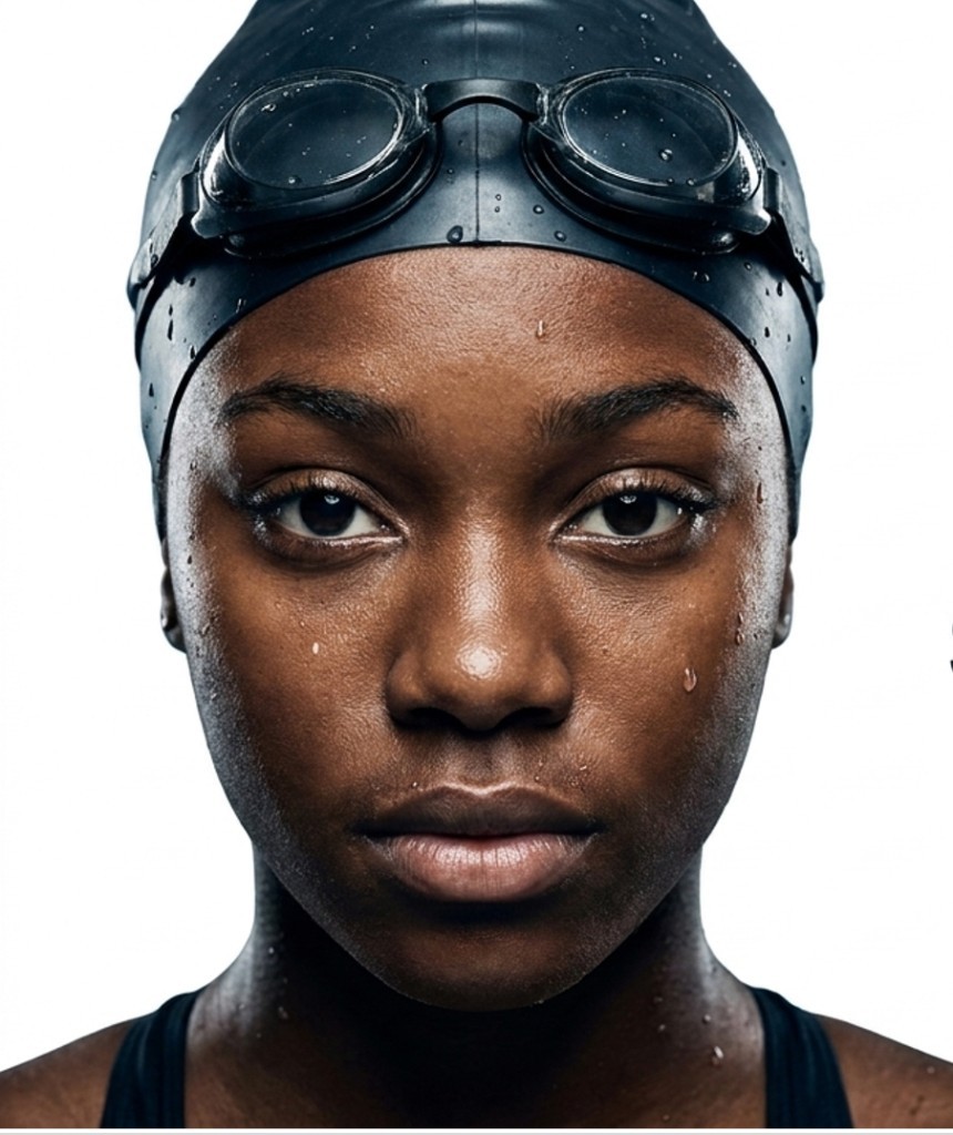 Competitive age-group swimmer after a race